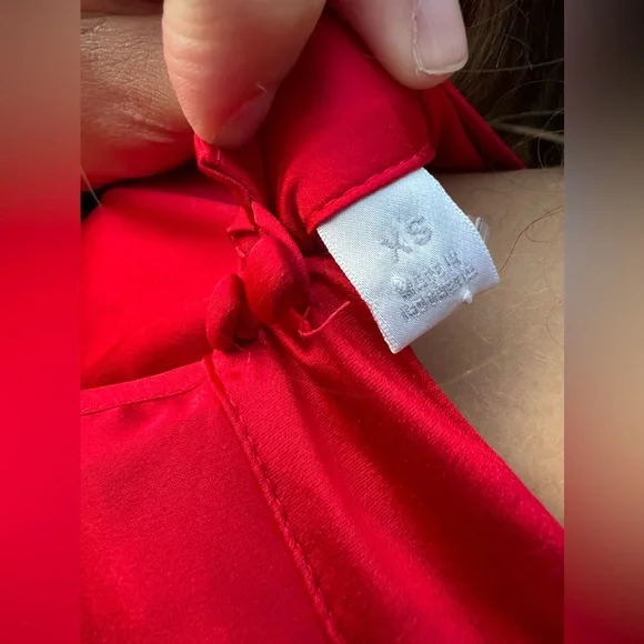 Bisou Bisou Red Cold Shoulder Top - Picture 7 of 7